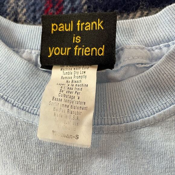 Y2K Vintage Paul Frank Polar Bear baby blue t-shirt 90s graphic tee Kidcore twee - Picture 5 of 6